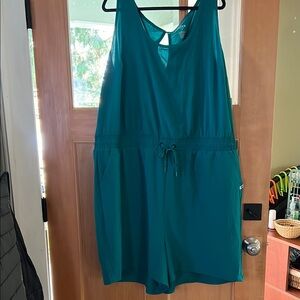 Torrid Blue Jumpsuit with V-Neck and Adjustable Waist